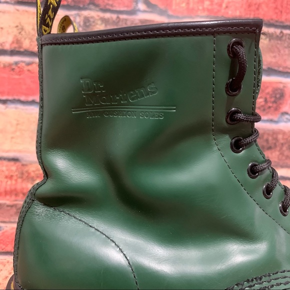 Dr. Martens Green Smooth Leather Boots - Picture 4 of 11